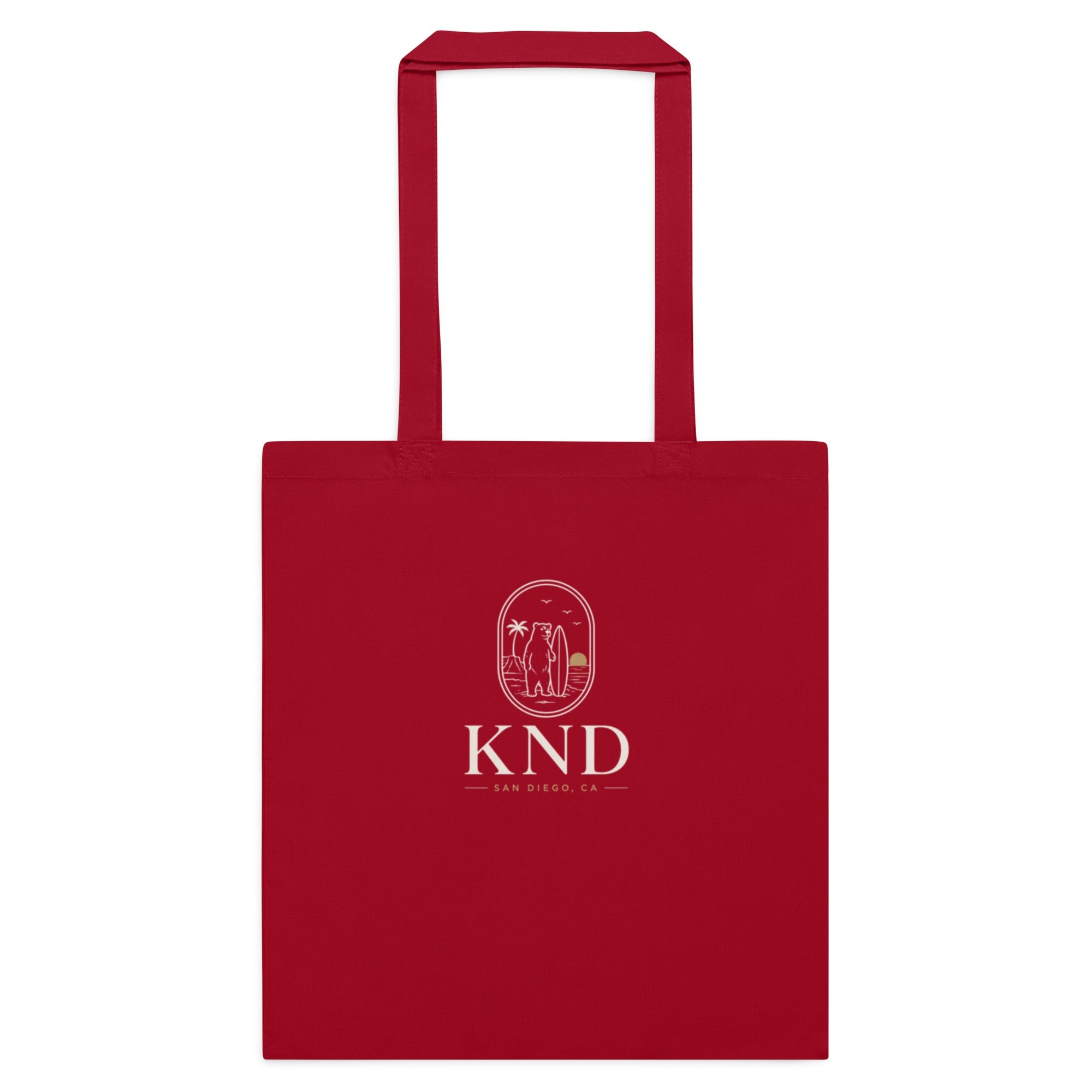 KND reusable cotton tote bag with minimalist logo