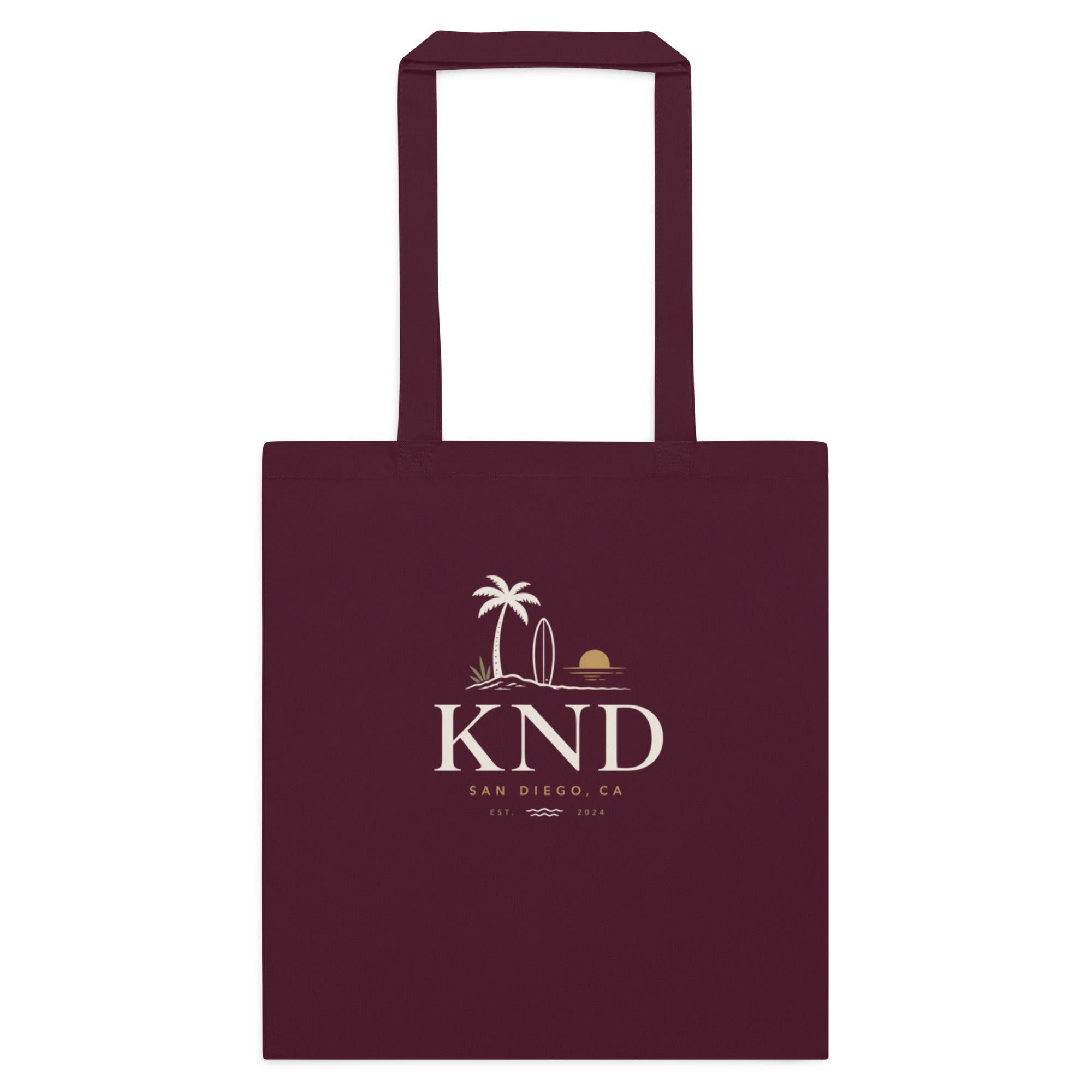 KND reusable cotton tote bag with minimalist logo
