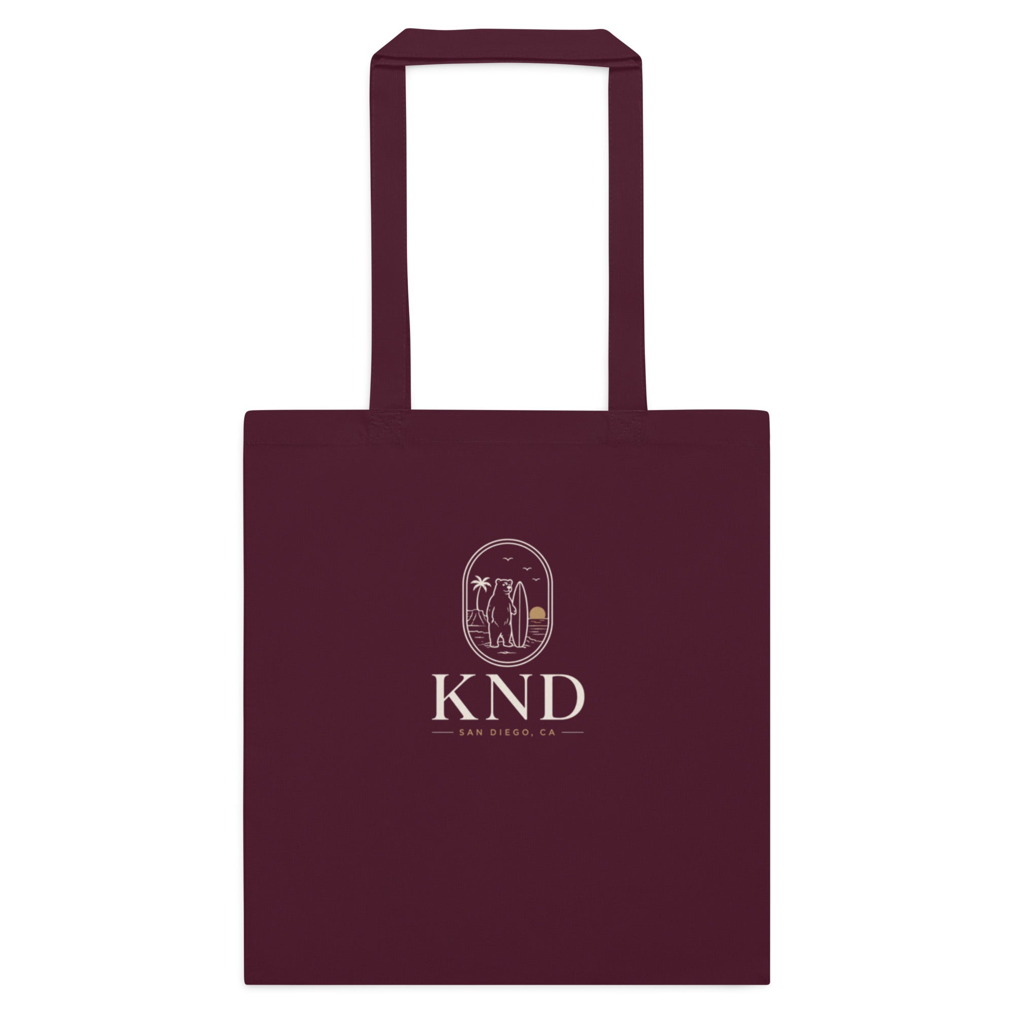 KND reusable cotton tote bag with minimalist logo
