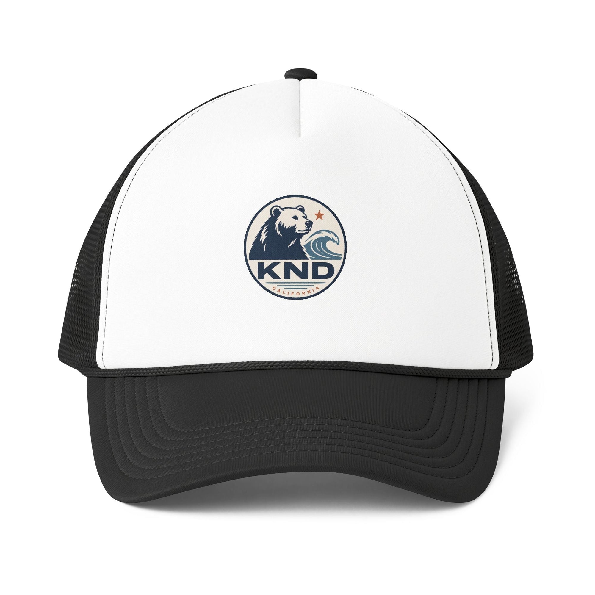 KND Foam Mesh-Back Trucker Cap in White/Red colorway - KND Brand
