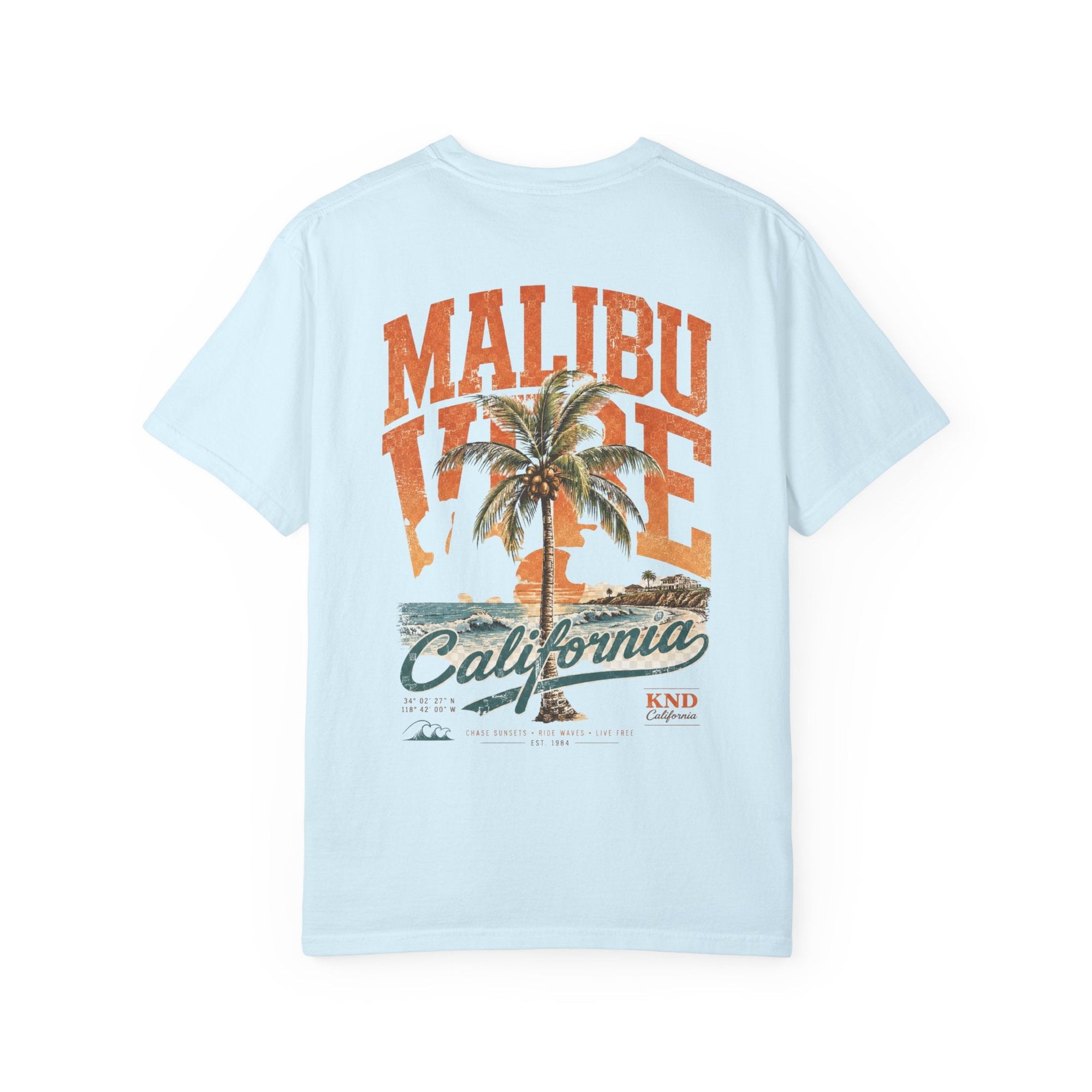 KND Malibu Life Tee — front view, palm tree graphic