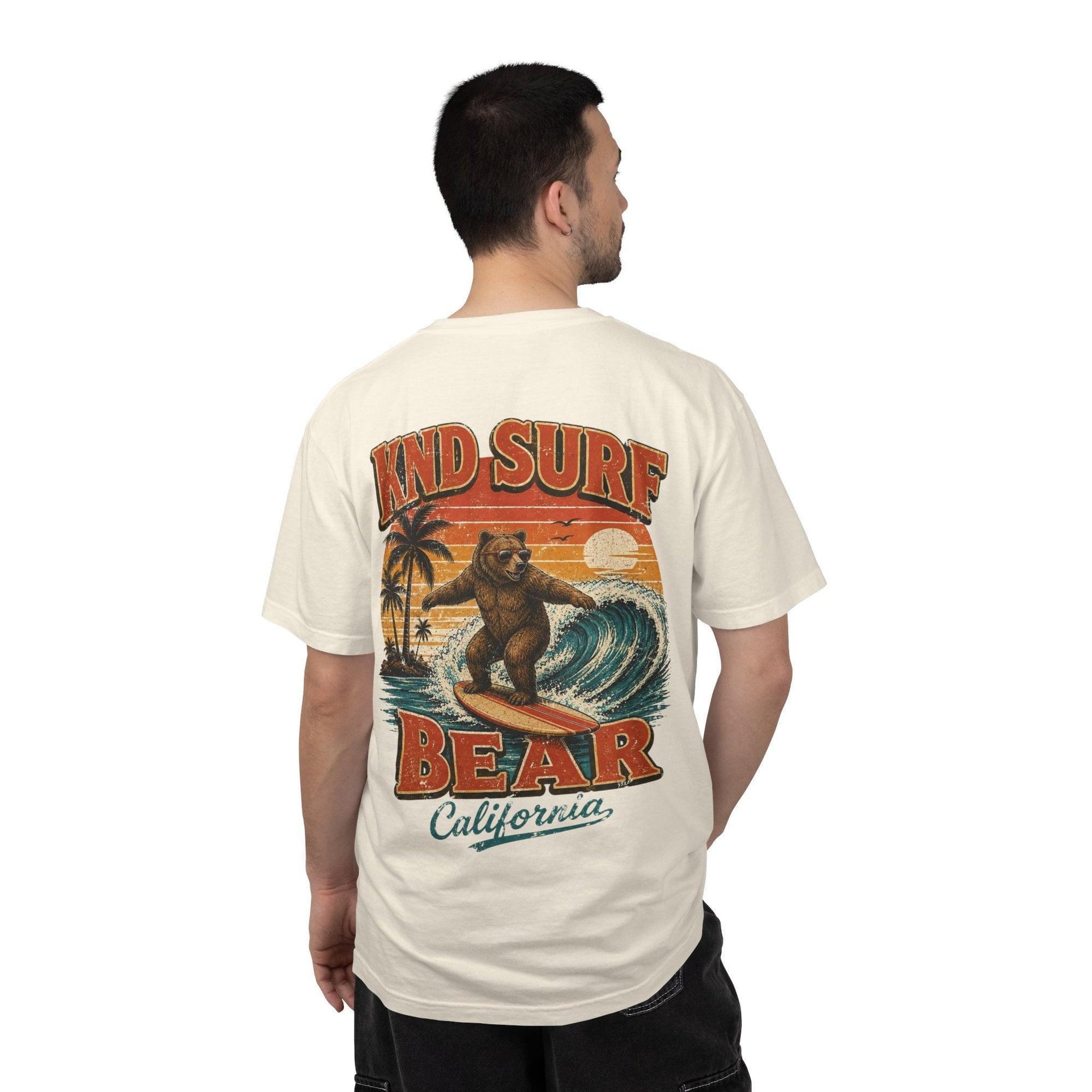 KND Surf Bear Graphic Tee — garment-dyed California surf T-shirt