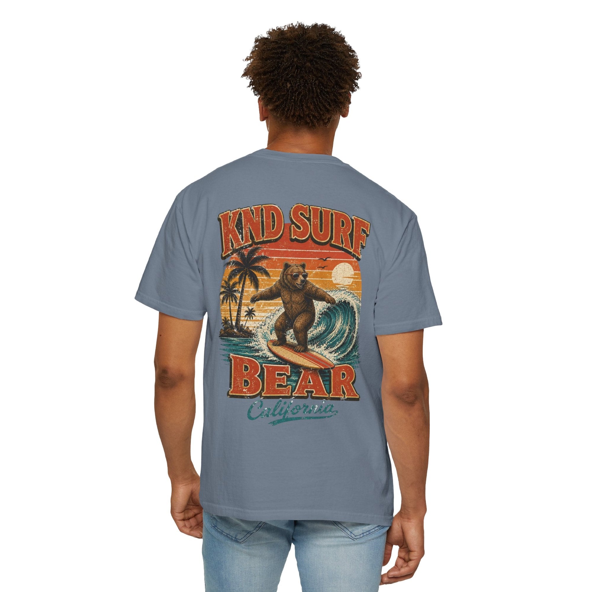 KND Surf Bear Graphic Tee — original KND bear surf artwork, unisex sizing
