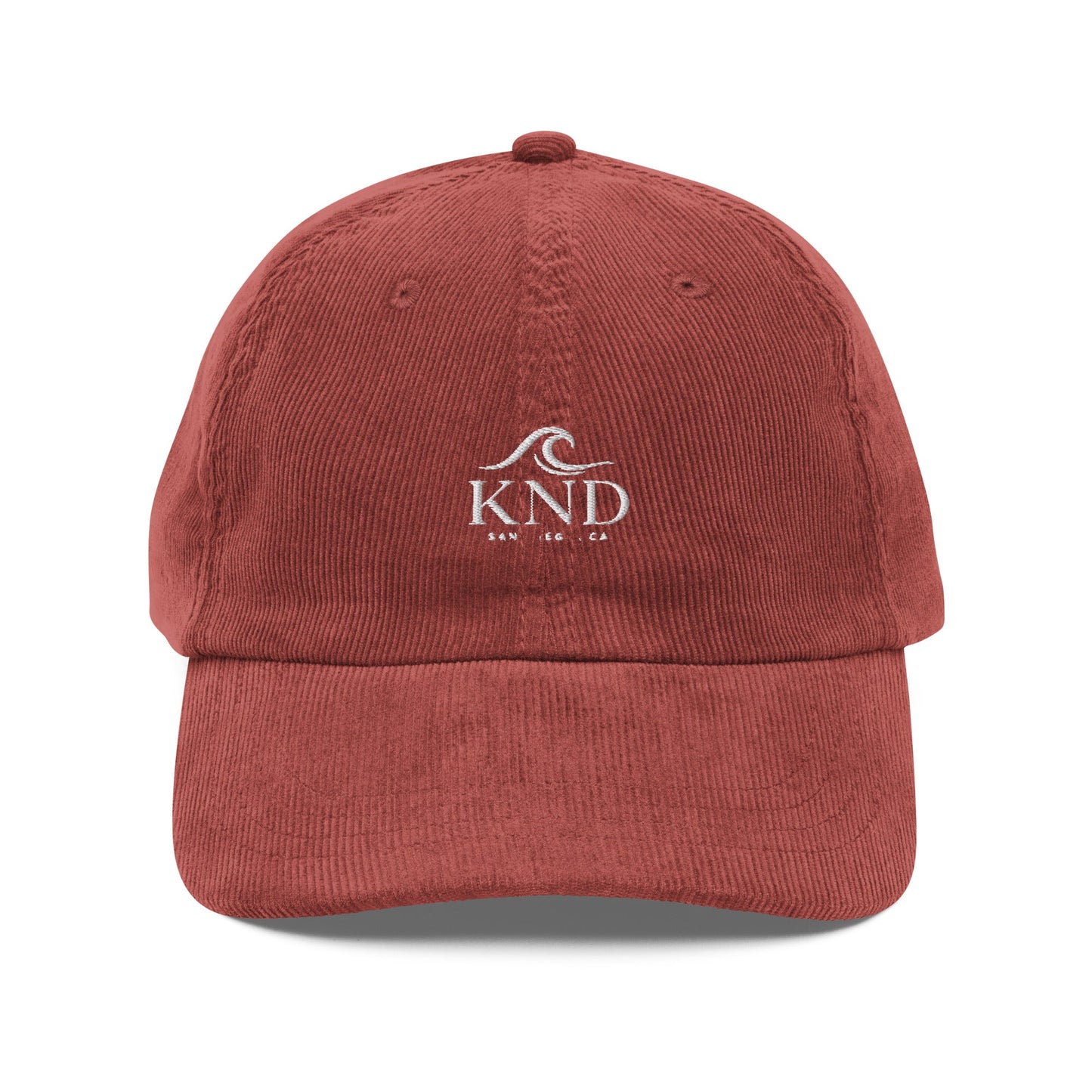 KND Vintage Corduroy Cap | Burgundy Low-Profile Embroidered Hat - KND Brand