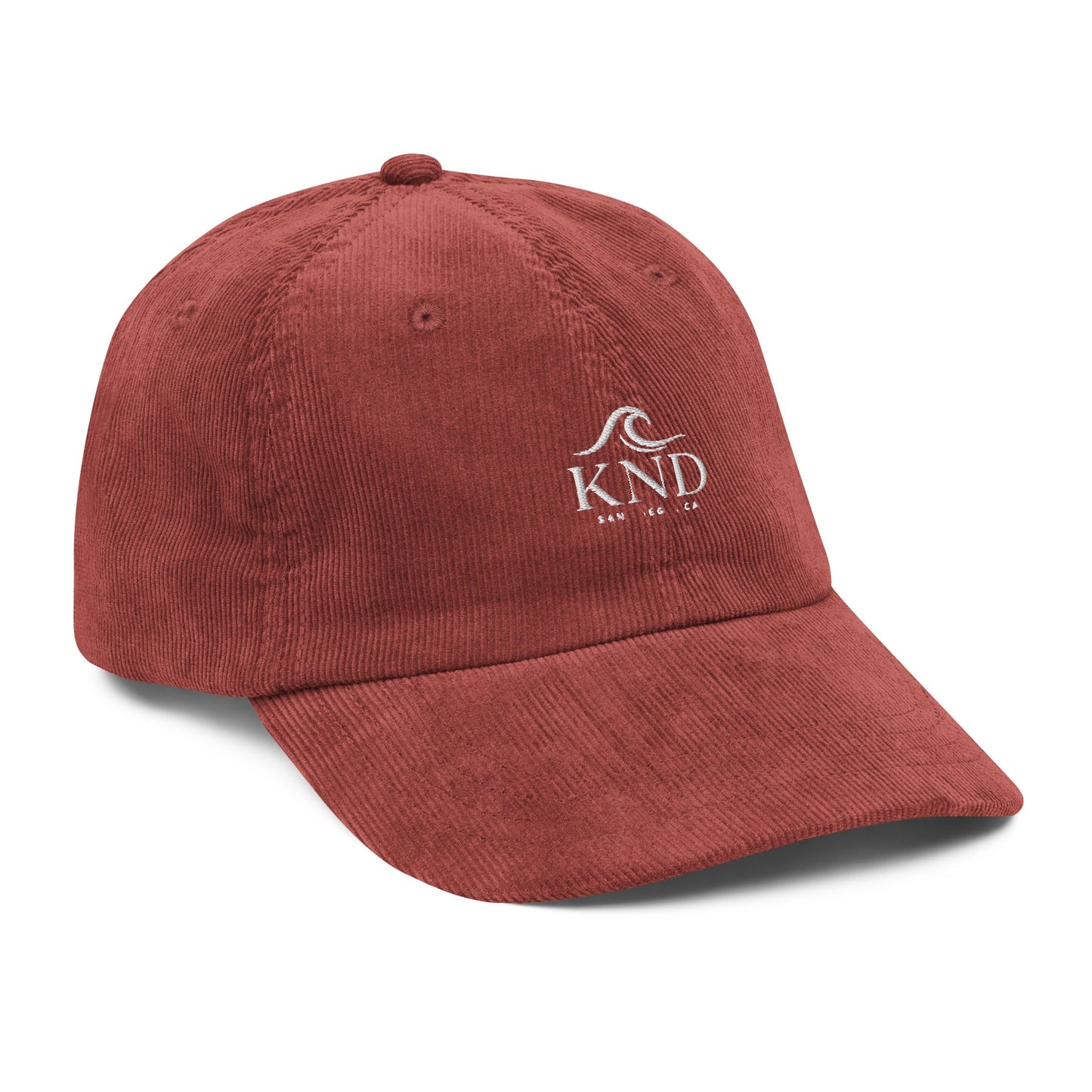 KND Vintage Corduroy Cap | Burgundy Low-Profile Embroidered Hat - KND Brand