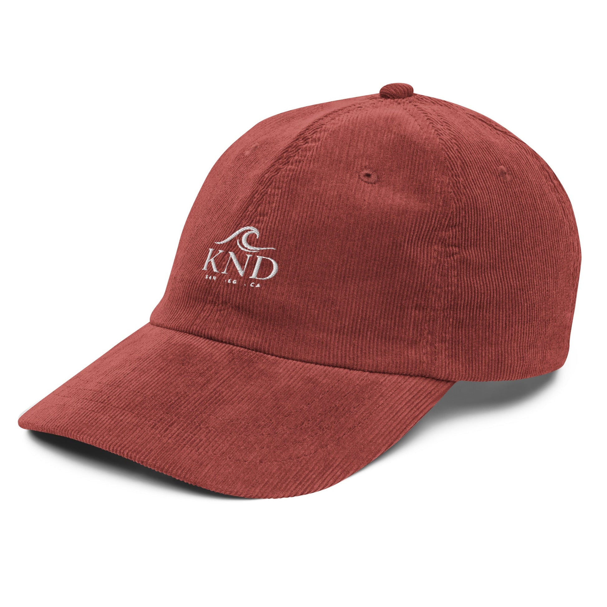 KND Vintage Corduroy Cap | Burgundy Low-Profile Embroidered Hat - KND Brand